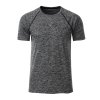 Pánské běžecké triko s reflexními prvky černý melír