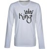 Pánské triko s dlouhým rukávem s potiskem KING bíllá