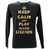Pánské triko s dlouhým rukávem a potiskem Keep calm and play League of Legends