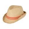 Klobouk slamák s roztřepeným okrajem přírodní
