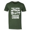 Tričko s potiskem Zrození legend s ročníkem narození motiv auto zelena