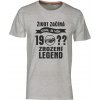 Tričko s potiskem Zrození legend s ročníkem narození motiv auto melír