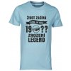 Tričko s potiskem Zrození legend s ročníkem narození motiv auto modrá světlá