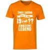 Tričko s potiskem Zrození legend s ročníkem narození motiv auto oranžová