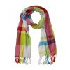 Módní lehká barevná šála s třásněmi na koncích