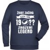 Mikina zrozeni legend rybar zvol si svuj ročník navy
