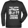 Mikina zrozeni legend motorka zvol si svuj ročník černá