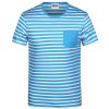 Pánské pruhované tričko z Bio bavlny světlá modrá