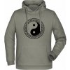 Pánská mikina s kapucí Jin Jang šedá tmavá
