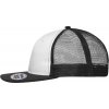 6 panelová kšiltovka mesh s rovným kšiltem bílá černá