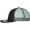 6 panelová kšiltovka mesh s rovným kšiltem černá tmavě šedá