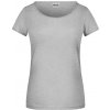 Dámské tričko z Bio bavlny s kulatým hlubším výstřihem a rolovaným lemem melír