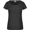 Dámské tričko z Bio bavlny s kulatým hlubším výstřihem a rolovaným lemem černá