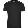 Pánské pracovní tričko s kontrastní vsadkou vpředu a vzadu černá