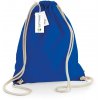 pevný plátěný batoh na stahování šňůrkou vysoká gramáži modrá královská