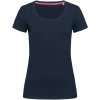 Dámské elastické tričko s kulatým výstřihem modrá námořní