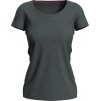 Dámské elastické tričko s kulatým výstřihem šedá břidlicová
