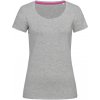 Dámské elastické tričko s kulatým výstřihem melír
