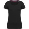 Dámské elastické tričko s kulatým výstřihem černá