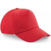 Dětská 5 panelová kšiltovka pro děti s tvarovaným kšiltem červená jasná