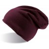 Prodloužená čepice s rolovaným okrajem vínová