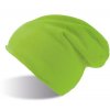 Prodloužená čepice s rolovaným okrajem zelená fluo