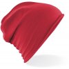 Lehká bavlněná čepice s rolovaným lemem červená