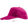 Dětská slabší kšiltovka s 5 panely růžová fuchsiová