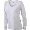 Velmi pěkné elastické dámské triko s dlouhými rukávy bílá