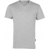 Pánské luxusní tričko z Bio bavlny s výstřihem do V šedý melír