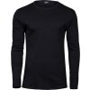 Pánské kvalitní triko s dlouhým rukávem z interlock bavlny černá