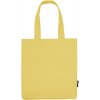 Kvalitní, pevná nákupní plátěná taška s dlouhým uchem pachově žlutá