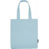 Kvalitní, pevná nákupní plátěná taška s dlouhým uchem světle modrá