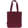 Kvalitní, pevná nákupní plátěná taška s dlouhým uchem bordo
