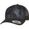 6 panelová retro Trucker kšiltovka s ohnutým kšiltem a licencovaným vzorem Kryptek® černá