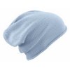 Neformální zimní čepice s rolovaným okrajem modrá světlá