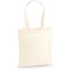 Pevná nákupní bavlněná taška s dlouhou rukojetí přírodní
