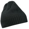 Těsně přiléhající pletená čepice s žebrovanými okraji černá