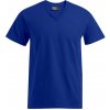 Pánské kvalitní tričko vyšší gramáže s výstřihem do V modrá královská