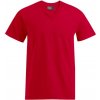 Pánské kvalitní tričko vyšší gramáže s výstřihem do V červená