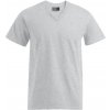 Pánské kvalitní tričko vyšší gramáže s výstřihem do V sportovní šedá