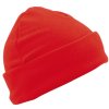 Teplá fleece čepice s širokým okrajem červená