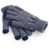 Pletené rukavice pro dotykový displej modrý melír