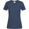 Dámské vypasované tričko vyšší gramáže modrá námořní