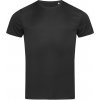 Pánské sportovní funkční tričko z přiléhavé interlockové tkaniny černá