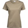 Dámské tričko z kvalitního materiálu, dvakrát předeprané česané bavlny vyšší gramáže béžová