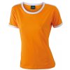 Velmi zajímavé dámské tričko s kontrastními pruhy oranžová