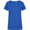 Dámské kvalitní tričko ležérního střihu vyšší gramáže z Bio bavlny modrá azurová