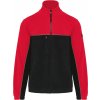 Pánská pracovní dvoubarevná celopropínací polarfleecová bunda černá - červená