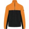 Pánská pracovní dvoubarevná celopropínací polarfleecová bunda černá - oranžová